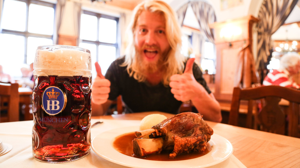 Pork Knuckle and HB Dunkel